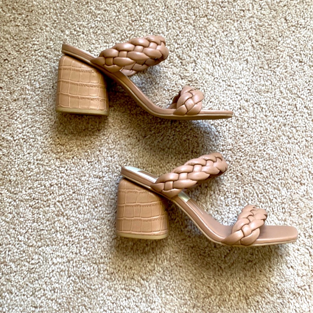 Dolce Vita braided double strap sandals with block heel